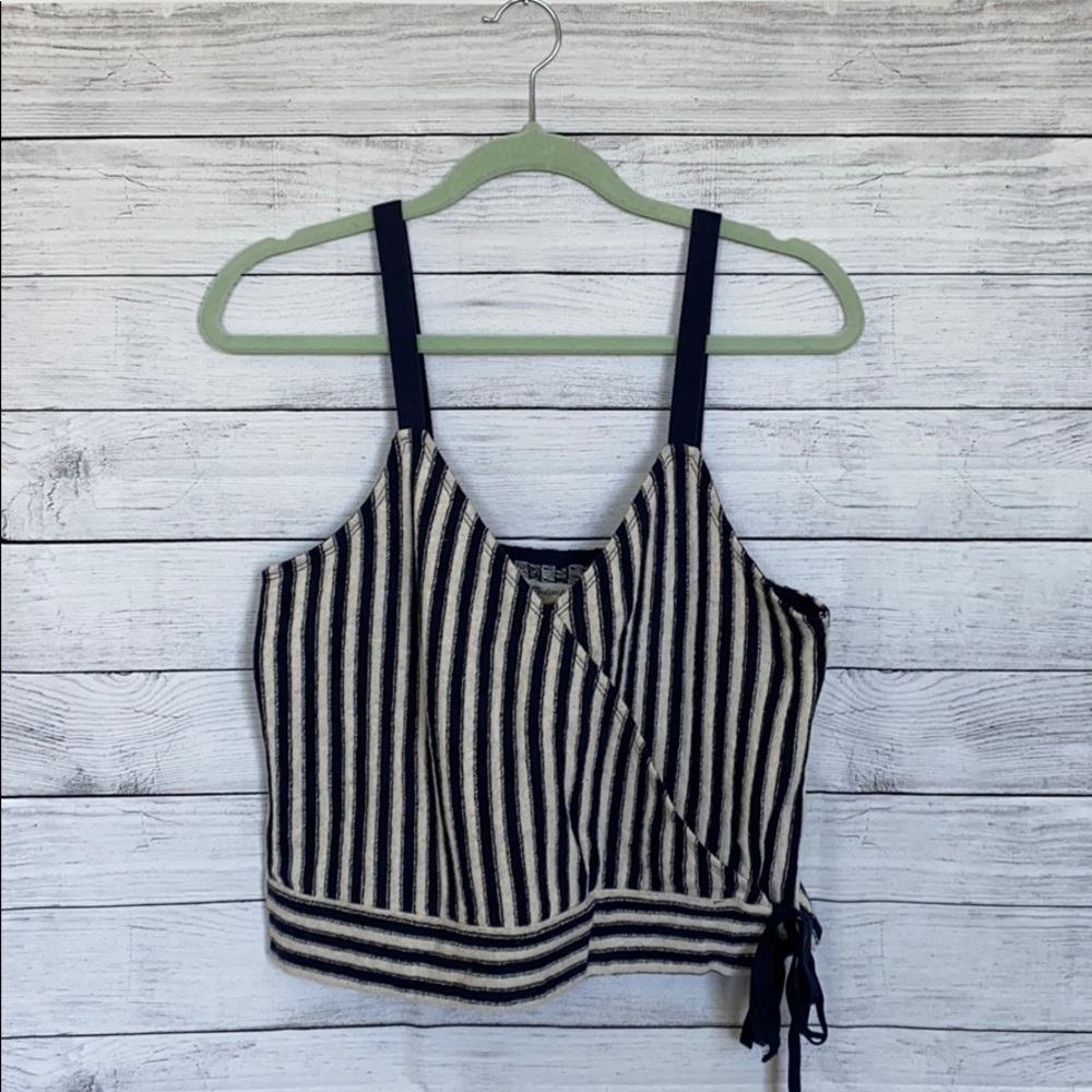 MADEWELL | Navy Cream Stripe Sleeveless Top